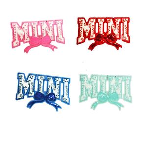 Big Size 22cm Iron on Chenille <b>Sequin</b> Mixed Embroidered Mini Bow Patch - Product Image 1