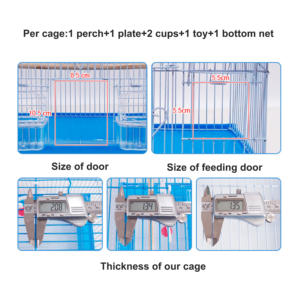Katı desen kuş üreme kafesi Pet mavi yeşil beyaz kırmızı demir nefes özelliği papağan kafes satılık - Product Image 6