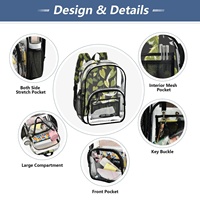 Sac à dos en PVC imperméable à l'eau avec fermeture éclair, design Kalo hawaïen, logo personnalisé, taille petite 20-36L pour étudiants et enfants
