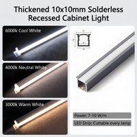 Profilé LED encastré en aluminium sans soudure pour éclairage linéaire de meuble, 12V DC, avec détecteur de mouvement pour éclairage d'étagère de placard