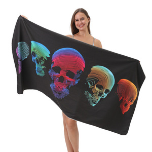 Toalla de Playa de Microfibra con Estampado de Palmeras <span class=keywords><strong>y</strong></span> Atardecer Azul <span class=keywords><strong>y</strong></span> Amarillo, Toalla de Piscina Resistente a la Decoloración, Compacta, de Secado Rápido, Libre de Arena <span class=keywords><strong>y</strong></span> Súper Absorbente - Product Image 5