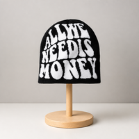 Bonnet en tricot noir thermique personnalisé avec logo jacquard, style streetwear, pour hommes et femmes, vente en gros