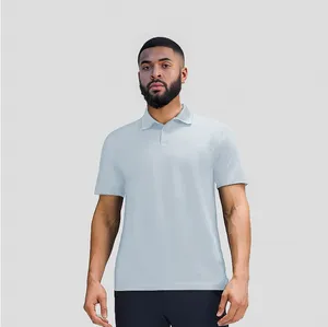 2024 брендовые 90% нейлоновые 10% Спандекс Вязаные спортивные мужские рубашки-поло для спортзала быстросохнущие простые футболки-поло с коротким рукавом для мужчин