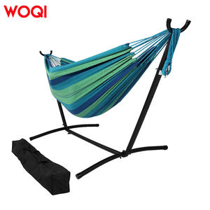 Hamac en coton Woqi, capacité 250 lb, design minimaliste portable, support noir, vert - Product Image 3