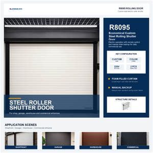 <span class=keywords><strong>Porte</strong></span> à enroulement électrique sur mesure en acier coloré motorisée pour garage et stockage - Product Image 2