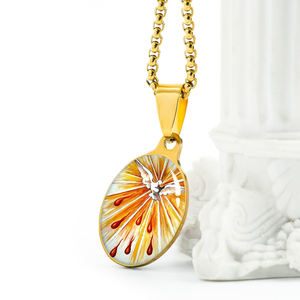 GIVELUCK чаша для первого причастия Святой Дух голубь религиозный предмет кулон ожерелье с двумя сторонами Может Пользовательский узор - Product Image 1