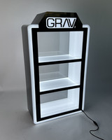 Vitrine d'exposition en acrylique éclairée par LED pour comptoir de magasin de tabac, présentoir en plexiglas pour accessoires de fumage