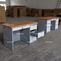 Kd structure plateau en bois enseignant commercial personnel ordinateur debout en acier tiroir table meubles de maison métal moderne bureaux de bureau