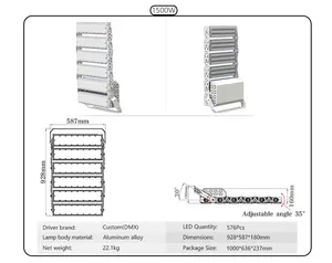 Appareil d'extérieur LED haute puissance, 1500w, étanche ip65, éclairage de terminal, lampe, spot de football, de sport, d'extérieur