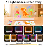 Tablette de dessin LED sans fil rechargeable, en acrylique premium, avec lumière de fond coucher de soleil, portable, jouet artistique, cadeau pour enfants