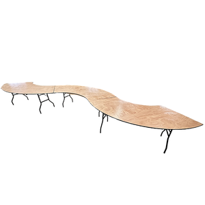 Mesa Dobrável em Forma de Serpentina de Madeira Compensada para Casamentos - Product Image 1