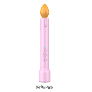 Yy Horse Heated <b>Vibrating</b> Candle Silicone Multi Frequency <b>Vibration</b> Adult Massage Stick Black And Pink - Product Image 4