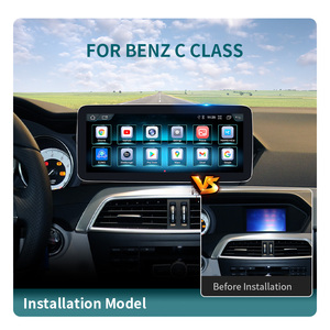 Unité principale Android 13 KLYDE 10,25/12,3 pouces avec CarPlay pour <span class=keywords><strong>Mercedes</strong></span> Classe C <span class=keywords><strong>W204</strong></span> (2007-2014) - Stéréo automobile sans fil, écran tactile HD, GPS, Bluetooth - Product Image 2