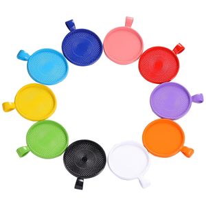 Pendentif rond en alliage coloré de 25 mm, dix couleurs, base en alliage, accessoire de porte-clés DIY - Product Image 2