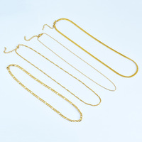 Conjunto de Collar de Cadena de Acero Inoxidable Dorado, Estilo Cable Singapur, Eslabón Figaro, Cierre de Langosta, Joyería para Hombre y Mujer, Venta al por Mayor, Personalizado OEM