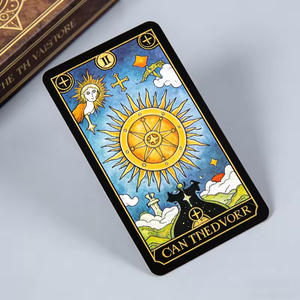 Jeu de cartes de tarot personnalisé avec logo, boîte de jeu de société, jeu de cartes de tarot 78 cartes en papier artistique avec dorure à chaud - Product Image 1