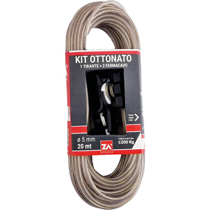 طقم كابلات فولاذية مطلية بالنحاس، <span class=keywords><strong>2</strong></span> كتلة ثابتة و1 سلك سحب، قطر 5 مم - طول 1 متر - Product Image 1