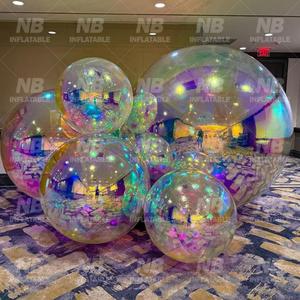 Large Golden Iridescent Silver Inflatable Mirror Ball Reusable PVC for Party Event Decoration Factory Price Bulk <b>Balloon</b> Customi - Product Image 4