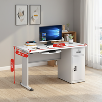 Bureau d'ordinateur de bureau moderne en acier avec tiroir remplaçable, plateau pour clavier, armoire de rangement verrouillable pour usage domestique/commercial