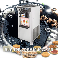 Machine à glace molle automatique TRUWIN à 3 saveurs, facile à utiliser, en acier inoxydable, sur pied, garantie 1 an