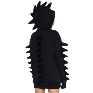 Mode personnalisé polaire Dino mousse pointes surdimensionné pull à capuche à la mode Offre Spéciale grande taille femmes sweats à capuche et sweat - Product Image 4