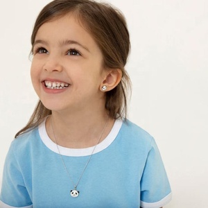 Nuevo Diseño Personalizado: Set de Joyería Infantil para Niñas con Engaste de Garra Esmaltada, Varios Animales, Plata de Ley 925, Collar y Pendientes para Fiesta - Product Image 2