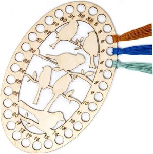 Planche <span class=keywords><strong>en</strong></span> <span class=keywords><strong>bois</strong></span> à trous multiples pour fils de point de croix, organiseur de fils de broderie attrayant, outil de rangement pour loisirs créatifs et couture DIY - Product Image 1