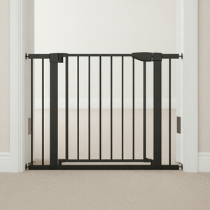 Barrière de sécurité intérieure pour bébé à double verrouillage et fermeture automatique en fer/plastique, installation facile, barrière de sécurité enfant, fixation par <span class=keywords><strong>pression</strong></span>, pour escaliers pour animaux domestiques - Product Image 1