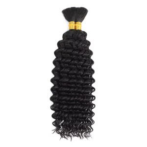 Cabello Humano Virgen Sin Procesar de 100g para Trenzas Boho, Cabello Humano Ondulado Profundo para Trenzas, Paquetes de Cabello Humano para Trenzas, Ondulado y Húmedo - Product Image 5