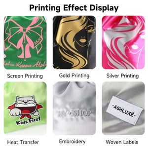 Bolsa de Almacenamiento de Seda Satinada con Cordón y Logotipo Personalizado, Embalaje Textil de Viaje para Accesorios para el Cabello, Idea de Regalo Perfecta - Product Image 5