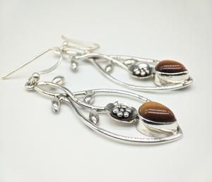 Pendientes de Piedra Ojo de Tigre Natural, Plata de Ley 925, Joyería Artesanal Hecha a Mano, Regalo para Mujer, Proveedor Mayorista de Joyería de la India - Product Image 1