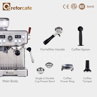 Nouvelle machine à expresso Cafetera en acier inoxydable 20 bars, machine à café à dosettes souples, machine à expresso automatique avec broyeur