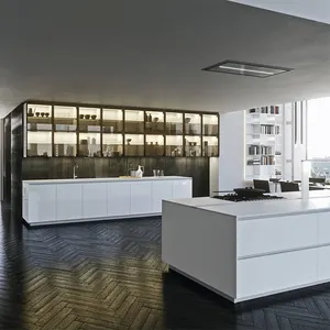 2024 Kitchen Cabinet Design Luxury Modern China Furniture Factory Wood Door Table Island Custom Kitchen Cabinet