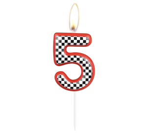 Bougies d'anniversaire sur le thème des voitures de course pour gâteau, <span class=keywords><strong>bougie</strong></span> rouge à motif de grille de course, <span class=keywords><strong>bougie</strong></span> numéro <span class=keywords><strong>1</strong></span>, décoration de gâteau Joyeux Anniversaire pour garçons et filles - Product Image 5