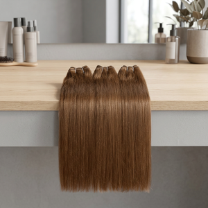 ผมแท้แบบ Remy Weft สีน้ำตาลตรง 100%  เนื้อผมเป็นลอนธรรมชาติ - Product Image 6