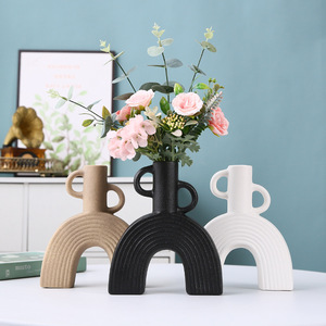 Jarrón de cerámica personalizado hecho a mano de fábrica R43, jarrón de cerámica de flores moderno nórdico Vintage con plantas <span class=keywords><strong>artificiales</strong></span> <span class=keywords><strong>para</strong></span> decoración del hogar - Product Image 1