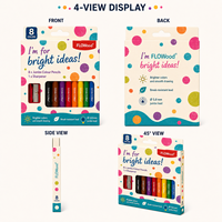 Crayons de couleur géants FLOWood, 8 couleurs, mine résistante aux bris, ensemble de crayons épais pour enfants avec taille-crayon pour dessin et croquis