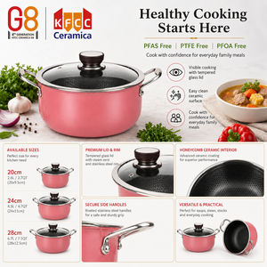 <span class=keywords><strong>Casserole</strong></span> en acier inoxydable 3 plis de qualité alimentaire 20/24/28 cm, avec couvercle, pour la cuisine - Product Image 1