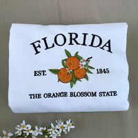 Florida State Sweatshirt ou Hoodie Brodé Cadeau-Est 1845 Fleur d'Oranger