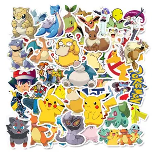 100pcs -Autocollants pokémon, 100 pièces, Kawaii, Pikachu, Stikers