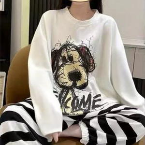 ชุดนอนผ้าฝ้ายพิมพ์ลายเมฆสำหรับผู้หญิ<span class=keywords><strong>ง</strong></span> น้ำหนัก 120 กรัม สไตล์การ์ตูน<span class=keywords><strong>มั</strong></span><span class=keywords><strong>ง</strong></span><span class=keywords><strong>ง</strong></span>ะ สไตล์ญี่ปุ่น ชุดแขนยาวสำหรับเด็กสาว-เหมาะสำหรับการสวมใส่ - Product Image 2