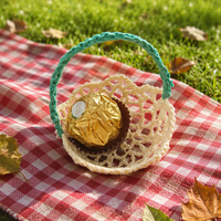 Panier de rangement rond élégant en coton 100% tressé à la main, imperméable, pour la maison – Vente chaude