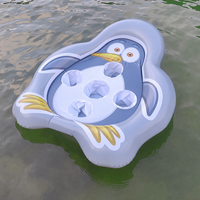 Jeu de société gonflable en PVC en forme de pingouin avec plateau perforé pour l'interaction parent-enfant, jeu de tic-tac-toe XO