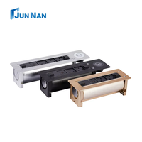 Prise de courant électrique escamotable en alliage d'aluminium pour table, 2 prises, chargeur de téléphone sans fil, rotation à 180 degrés