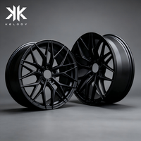 عجلات سبائك مطروقة سوداء غير لامعة مقاس 18-22 بوصة، جنوط شبكية 5x112/114.3/120 لسيارات بي إم دبليو وأودي ومرسيدس، 4 قطع جديدة بسمك 25 ملم