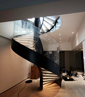 VIKO Grand escalier en colimaçon incurvé haut de gamme en marbre pour hôtel/maison
