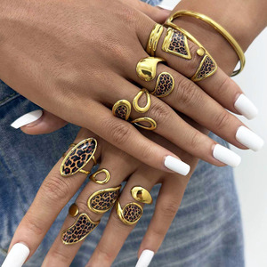2025 Leopard <strong>Ring</strong> for Women Finger Trendy <strong>Stack</strong> Design Non Tarnish Cheap Heart <strong>Rings</strong> Classic Antique Style Jewelry ALN2512585 - Product Image 1