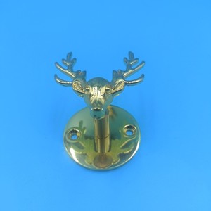 Gold Deer Head <b>Wall</b> <b>Hook</b> Cast Iron Animal Shape Coat <b>Rack</b> For Entryway <b>Wall</b> Mounted Decorative Hardware Accessory - Product Image 2