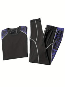 Langärmliges, schnell trocknendes, atmungsaktives Badeanzug-Oberteil für Herren, bedruckter Stil, Heim fitness, Outdoor-Sport - Product Image 5