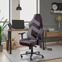 Chaise de bureau ergonomique pour gamer, revêtement en tissu écologique, mousse à mémoire de forme, hauteur réglable, style exécutif, design moderne, aluminium